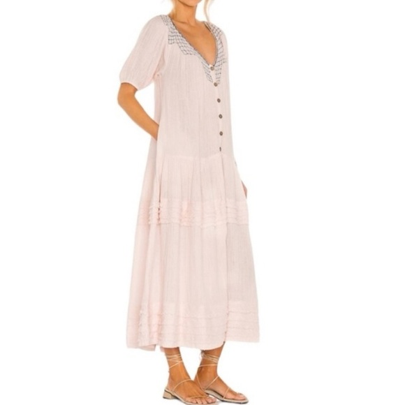 Free People Sunday Stroll Maxi Dress In Ivory size XS oversized dress fits Med - Picture 6 of 14